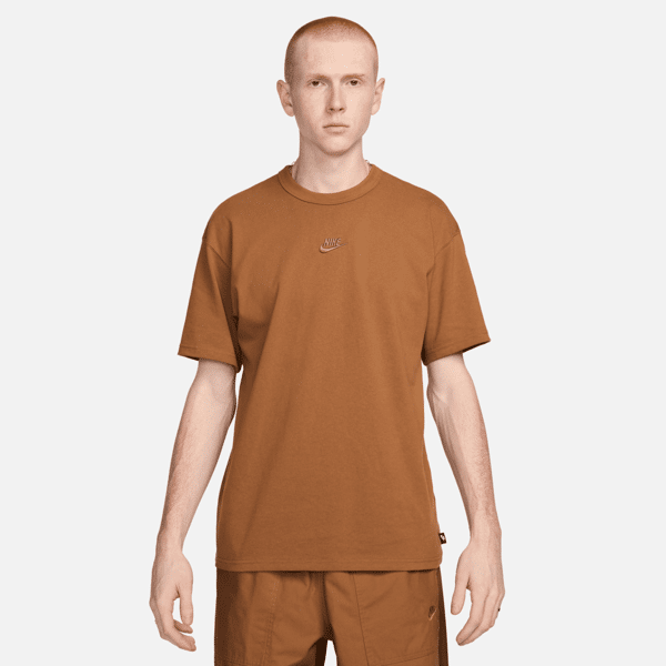 nike t-shirt  sportswear premium essentials - uomo - marrone