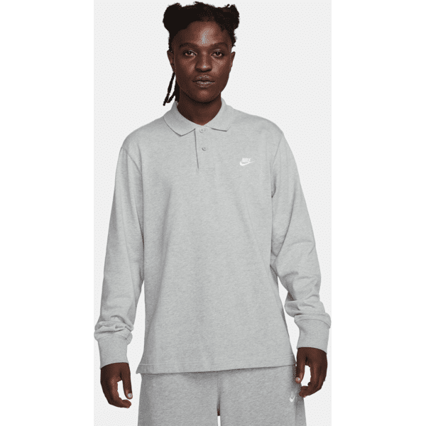 nike polo in maglia a manica lunga  club – uomo - grigio