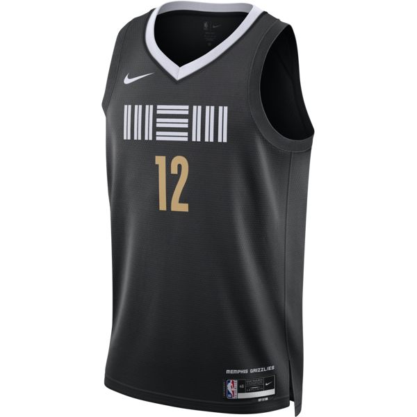 nike maglia ja morant memphis grizzlies city edition 2023/24 swingman  dri-fit nba – uomo - nero