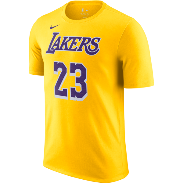 nike t-shirt  nba los angeles lakers - uomo - giallo