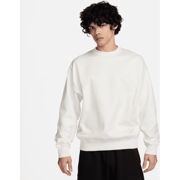 nike maglia a girocollo in fleece  solo swoosh – uomo - bianco