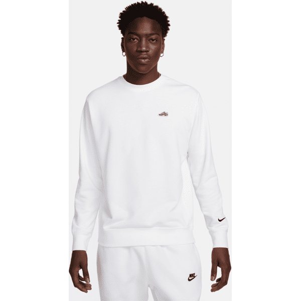 nike felpa a girocollo in french terry  sportswear – uomo - bianco