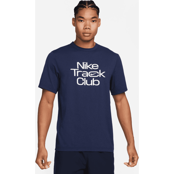 nike maglia da running dri-fit a manica corta  track club – uomo - blu