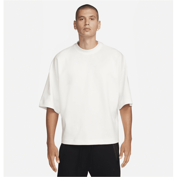 nike felpa oversize a manica corta  sportswear tech fleece reimagined – uomo - bianco