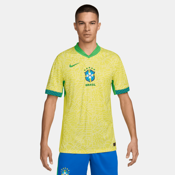 nike maglia da calcio replica  dri-fit brasile 2024 stadium da uomo – home - giallo