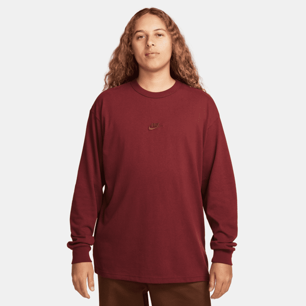 nike t-shirt a manica lunga  sportswear premium essentials - uomo - rosso