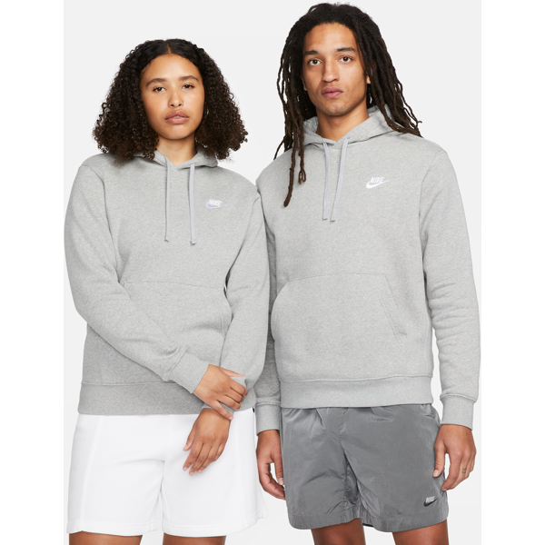 nike felpa pullover con cappuccio  sportswear club fleece - grigio