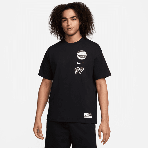 nike t-shirt da basket max90  – uomo - nero