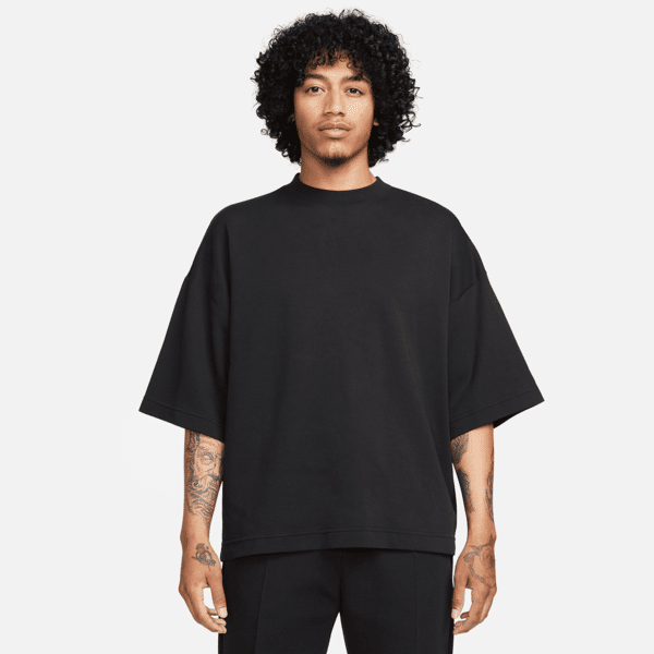 nike felpa oversize a manica corta  sportswear tech fleece reimagined – uomo - nero