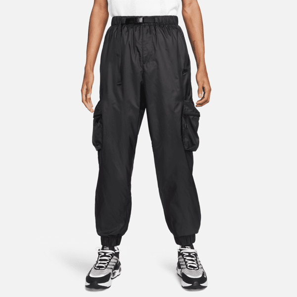 nike pantaloni in tessuto con fodera  tech – uomo - nero