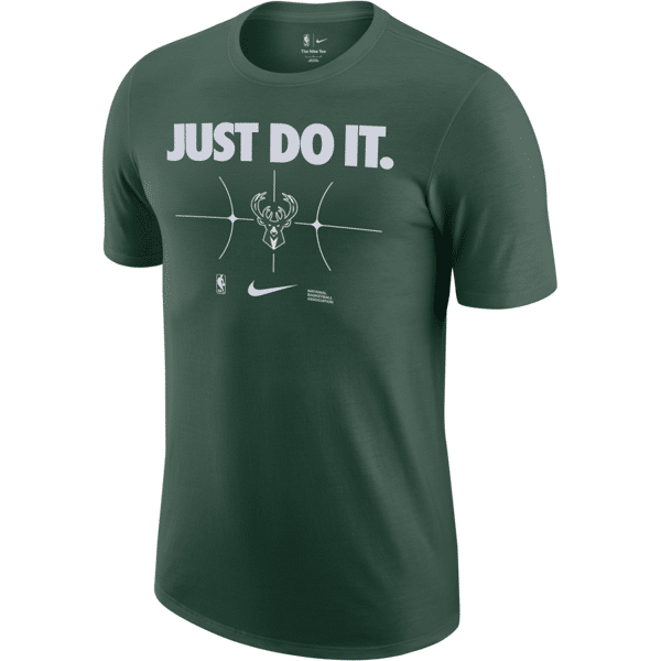 nike t-shirt milwaukee bucks essential  nba – uomo - verde