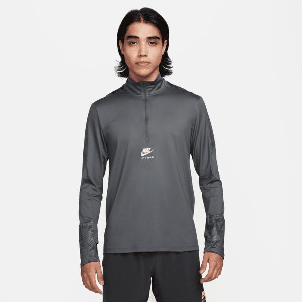 nike maglia dri-fit con zip a 1/4  air max – uomo - grigio