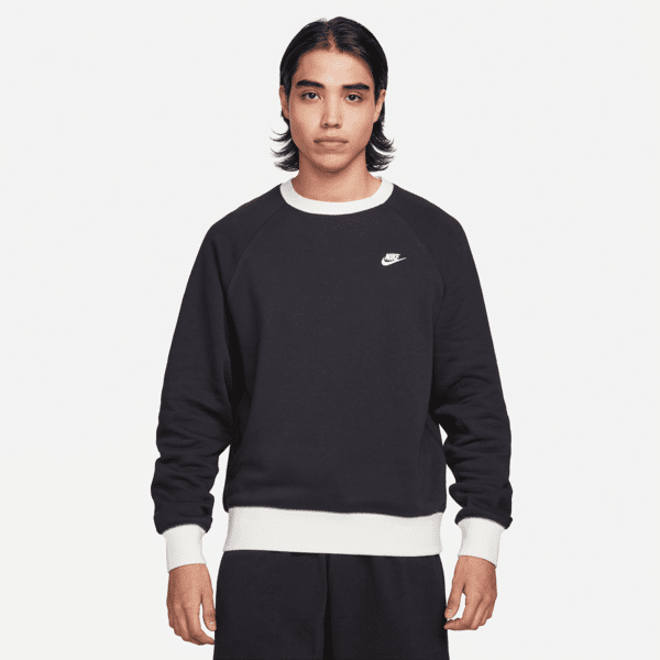 nike felpa a girocollo con manica lunga a raglan  club fleece – uomo - nero