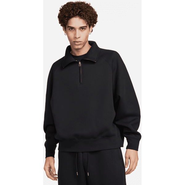 nike maglia con zip a metà lunghezza  tech fleece reimagined – uomo - nero