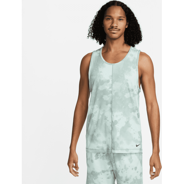 nike maglia da yoga senza maniche con stampa all-over  dri-fit – uomo - grigio