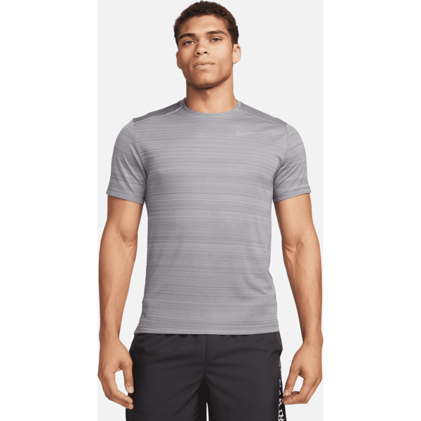 nike maglia da running a manica corta  miler - uomo - grigio