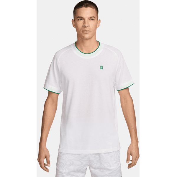 nike maglia da tennis a manica corta court heritage – uomo - bianco