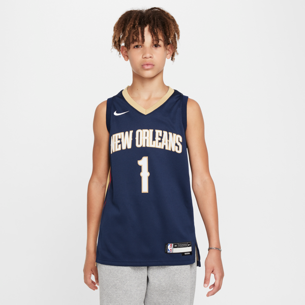 nike maglia new orleans pelicans 2023/24 icon edition swingman  nba – ragazzo/a - blu