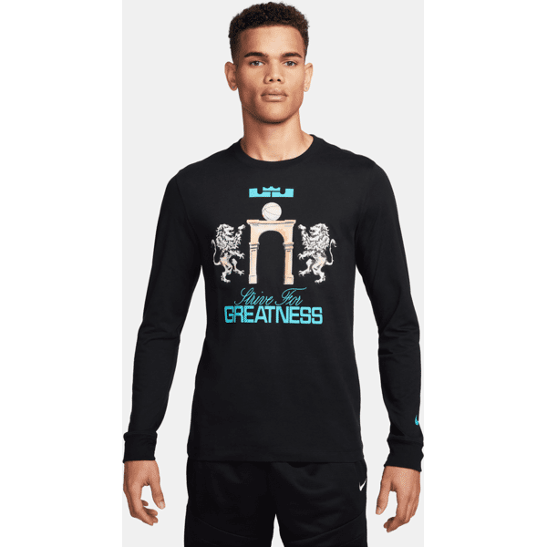 nike t-shirt a manica lunga lebron – uomo - nero