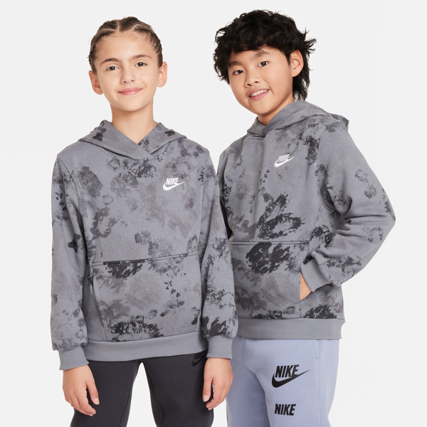 nike felpa pullover con cappuccio  sportswear club fleece – ragazzi - grigio