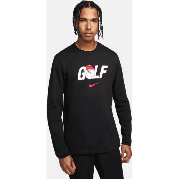 nike t-shirt da golf a manica lunga  – uomo - nero