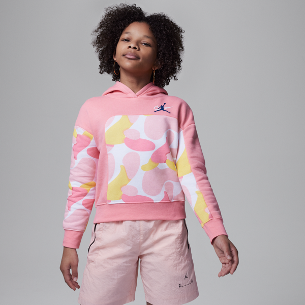 jordan felpa con cappuccio  outside the lines pullover hoodie – ragazzi - rosa