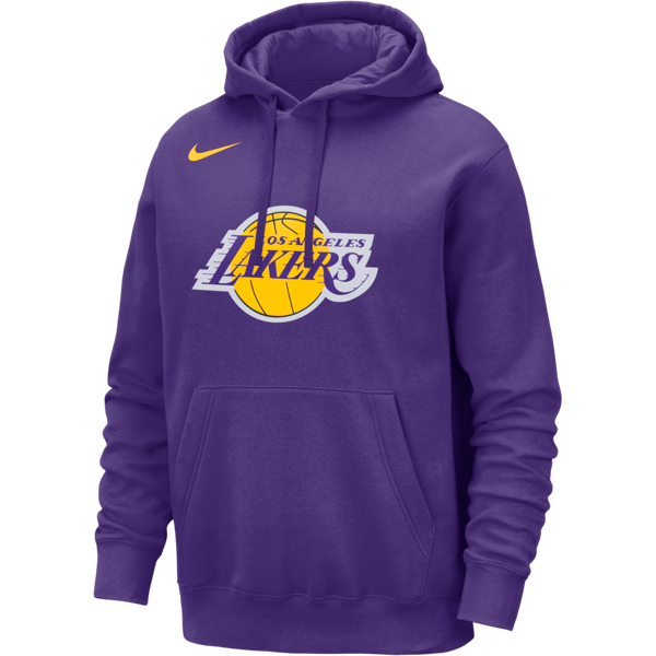 nike felpa pullover con cappuccio los angeles lakers club  nba – uomo - viola