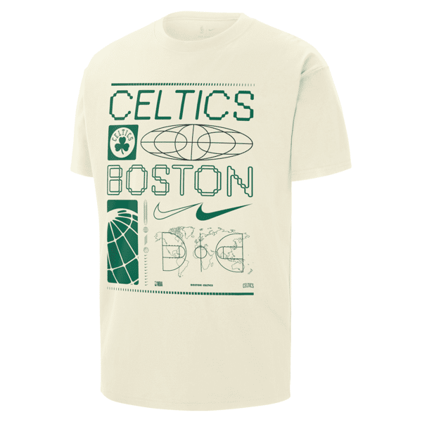 nike t-shirt max90 boston celtics  nba – uomo - bianco