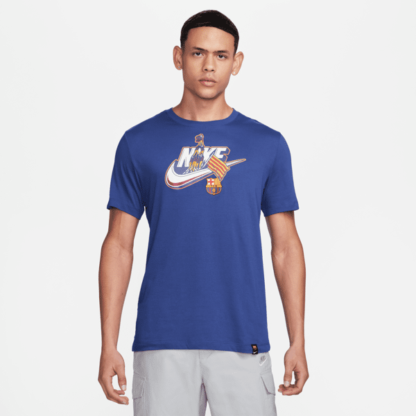 nike t-shirt  fc barcelona – uomo - blu