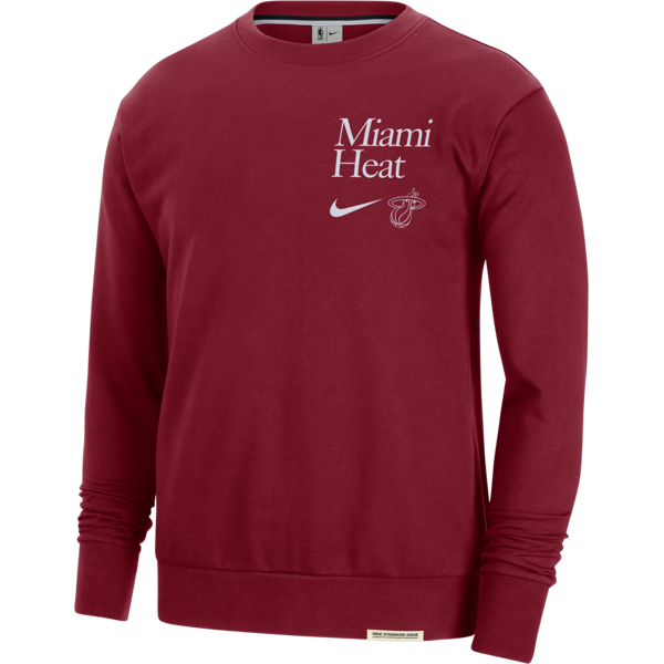 nike felpa a girocollo miami heat standard issue  dri-fit nba – uomo - rosso