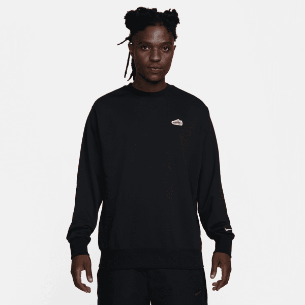 nike felpa a girocollo in french terry  sportswear – uomo - nero