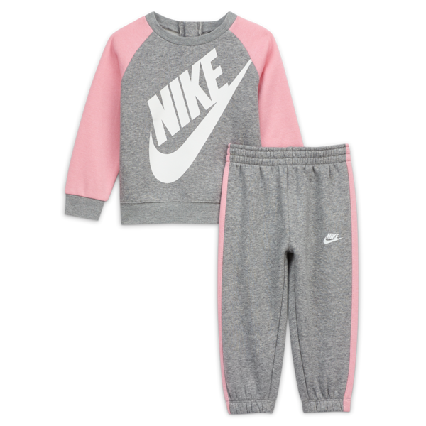 nike completo con maglia a girocollo e pantaloni  – bebè (12-24 mesi) - grigio