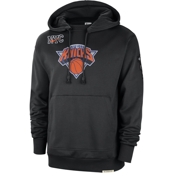 nike felpa con cappuccio new york knicks standard issue 2023/24 city edition courtside  nba – uomo - nero