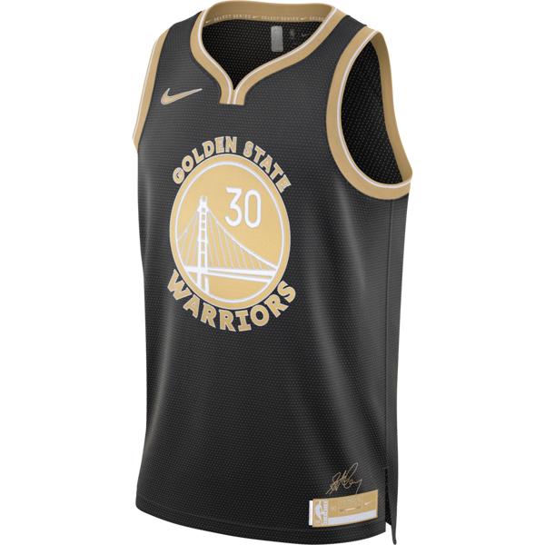 nike maglia stephen curry golden state warriors 2024 select series swingman  dri-fit nba – uomo - nero