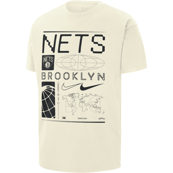 nike t-shirt max90 brooklyn nets  nba – uomo - bianco