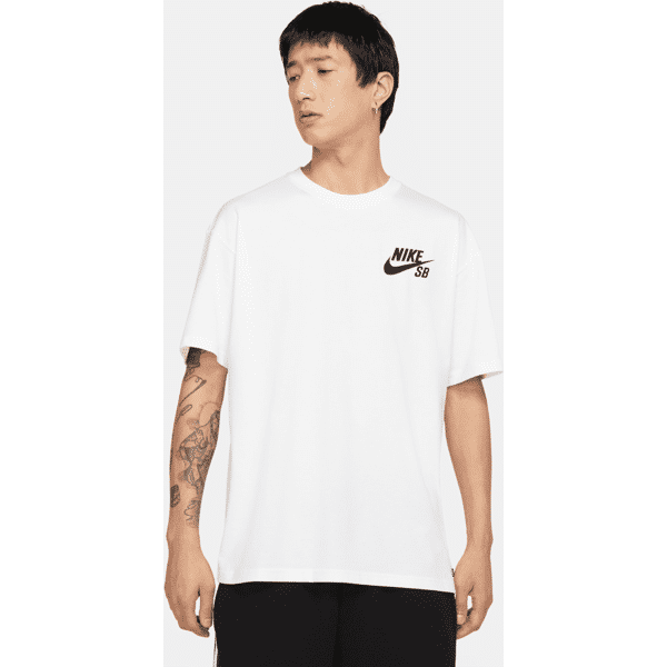 nike t-shirt da skateboard con logo  sb - bianco