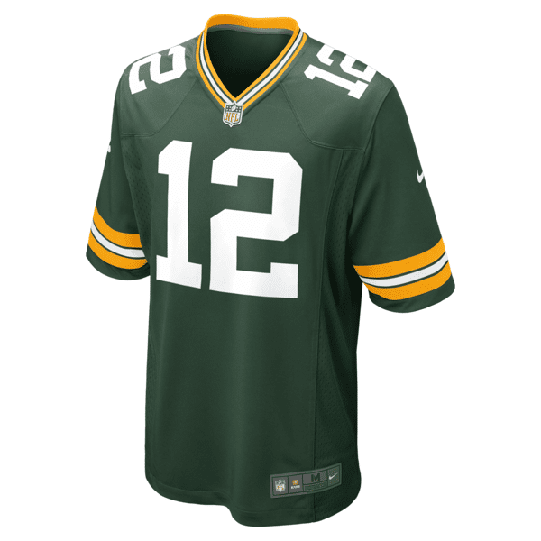 nike maglia da football americano game green bay packers (aaron rodgers) nfl - uomo - verde