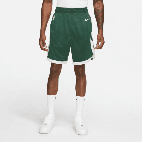 nike shorts milwaukee bucks icon edition swingman  nba - uomo - verde