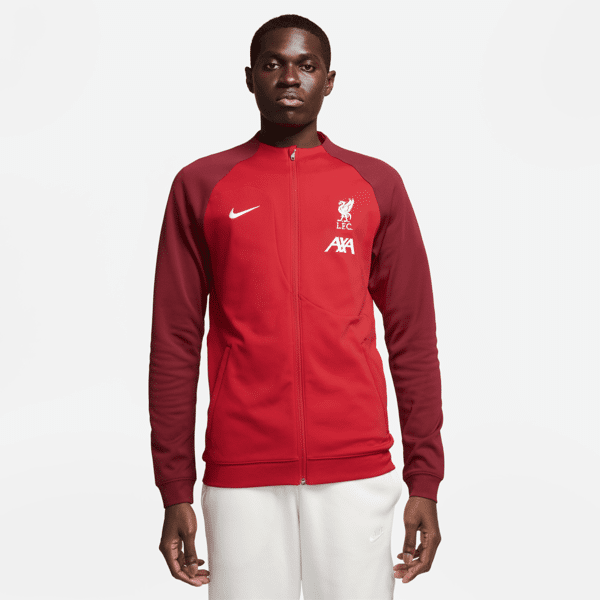nike giacca da calcio in maglia con zip a tutta lunghezza  liverpool fc academy pro – uomo - rosso
