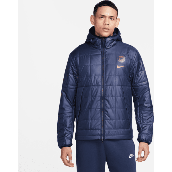 nike giacca  con cappuccio e fodera in fleece paris saint-germain – uomo - blu