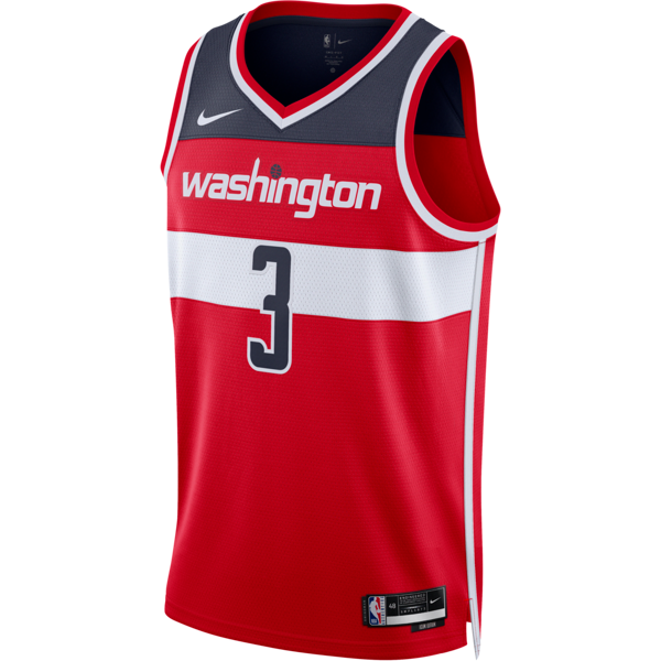 nike maglia washington wizards icon edition 2022/23 swingman  dri-fit nba – uomo - rosso