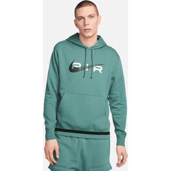 nike felpa pullover in fleece con cappuccio  air - uomo - verde