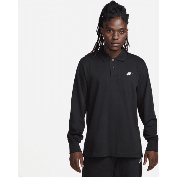 nike polo in maglia a manica lunga  club – uomo - nero