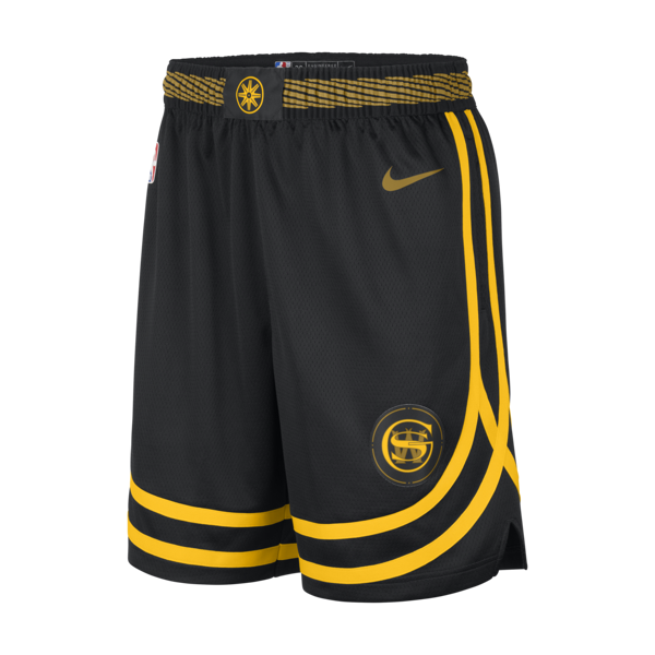 nike shorts golden state warriors 2023/24 city edition  dri-fit swingman nba – uomo - nero