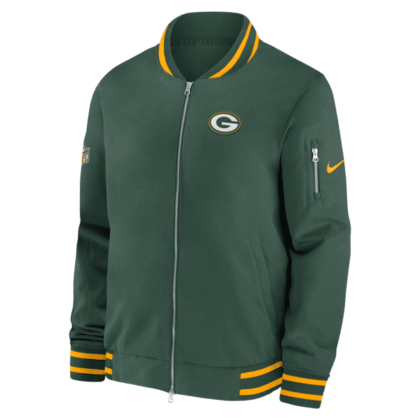 nike giacca bomber con zip a tutta lunghezza  coach (nfl green bay packers) – uomo - verde