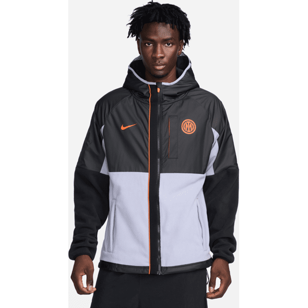 nike giacca da calcio per l'inverno con zip a tutta lunghezza  inter awf da uomo – terza - nero