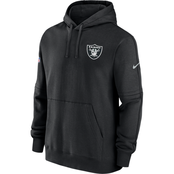 nike felpa pullover con cappuccio las vegas raiders sideline club  nfl – uomo - nero