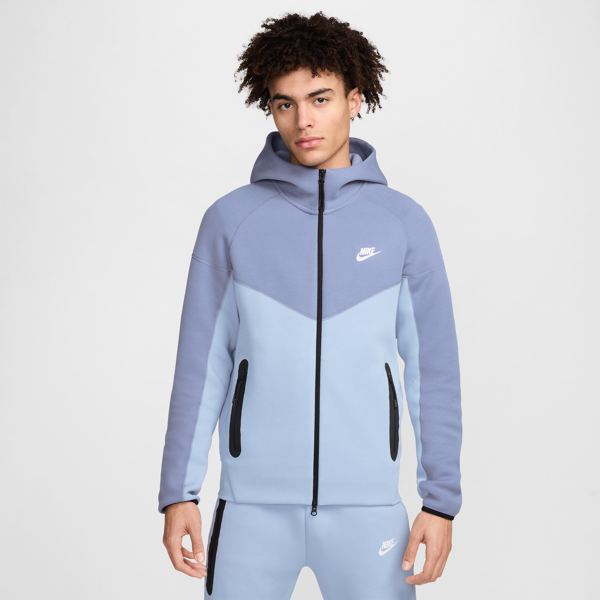 nike felpa con cappuccio e zip a tutta lunghezza  sportswear tech fleece windrunner - uomo - blu