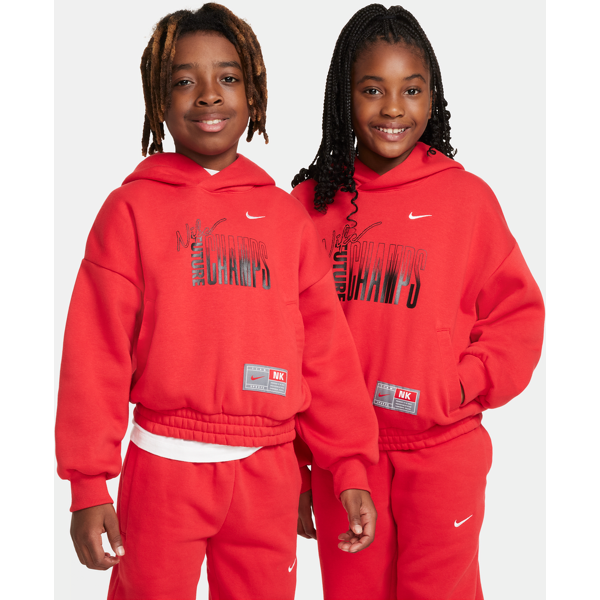 nike felpa pullover in fleece con cappuccio  culture of basketball – ragazzo/a - rosso