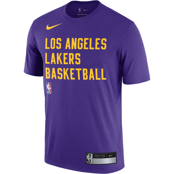 nike t-shirt da allenamento los angeles lakers  dri-fit nba – uomo - viola